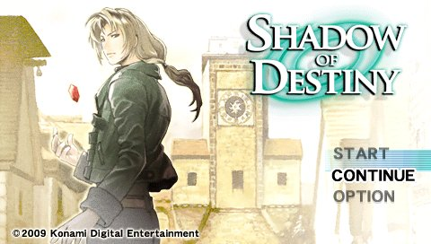 Shadow of Destiny title screen for PSP